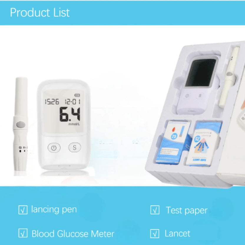 Big Sale🔥 - Glucose Monitor Kit – LCD Display, 25 Test Strips & 25 Lancets Included